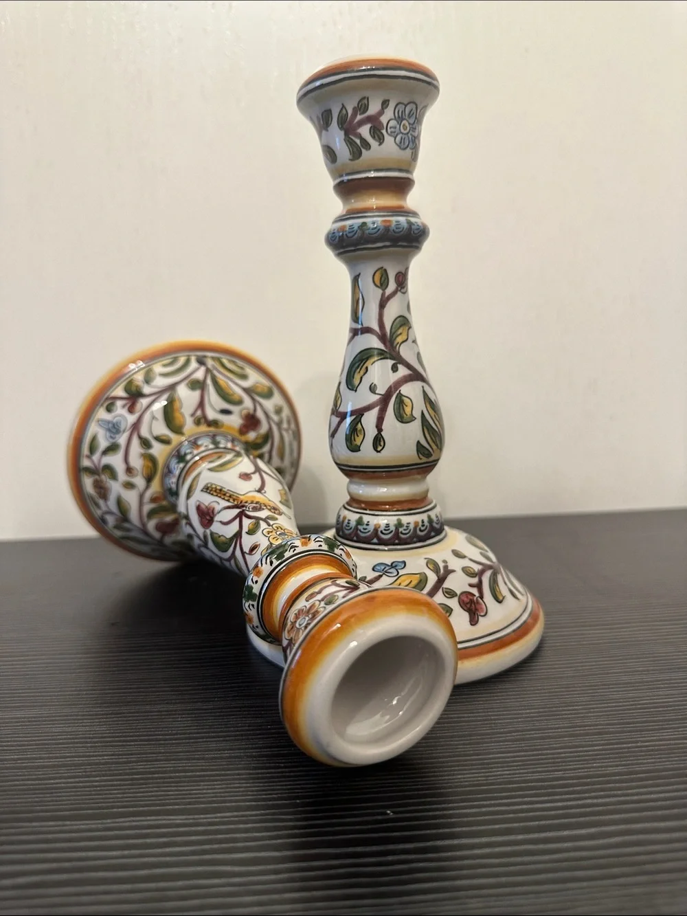 Hand-Painted Ceramica Conimbriga -  Candlesticks Made in Portugal